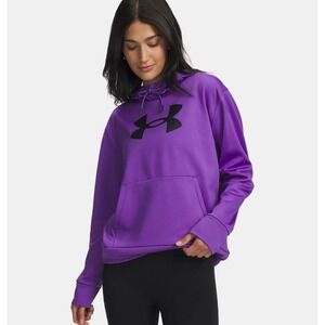 NEW Women's Under Armour Fleece Big Logo Hoodie Purple Size Large MSRP $55